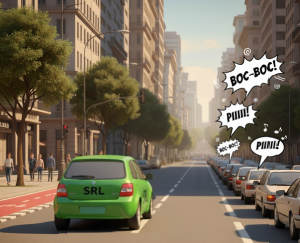 Un auto representando la SRL con la vía libre por delante para trabajar.